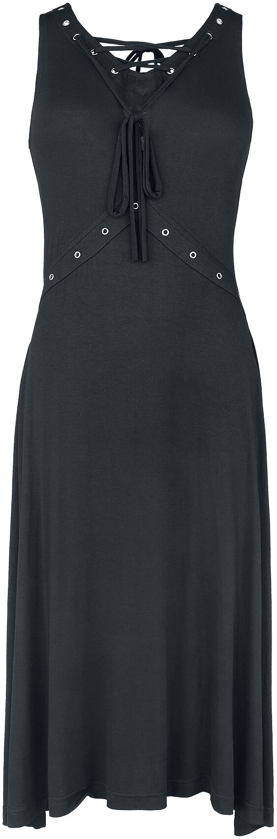 Kleid mit Schnürung Mittellanges Kleid schwarz von Gothicana by EMP