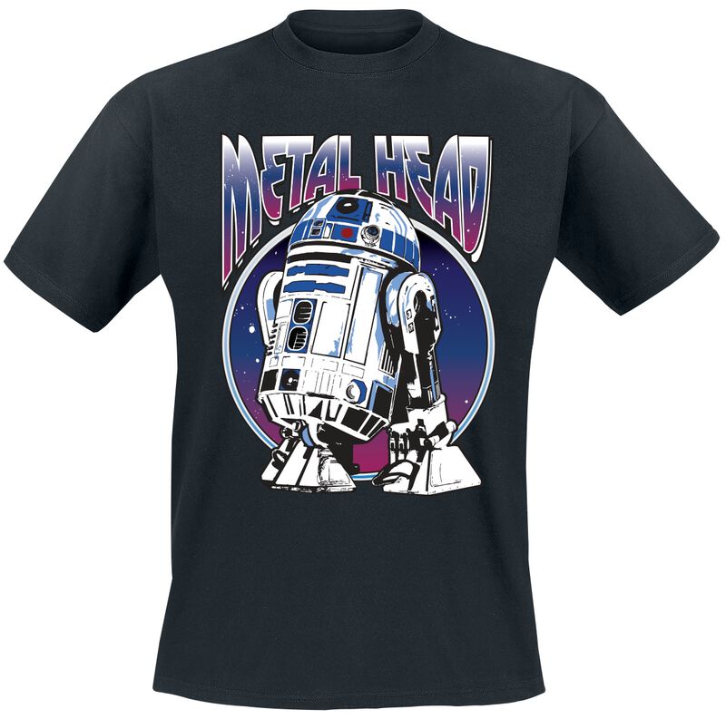 Star Wars R2-D2 Metal Head T-Shirt schwarz in L