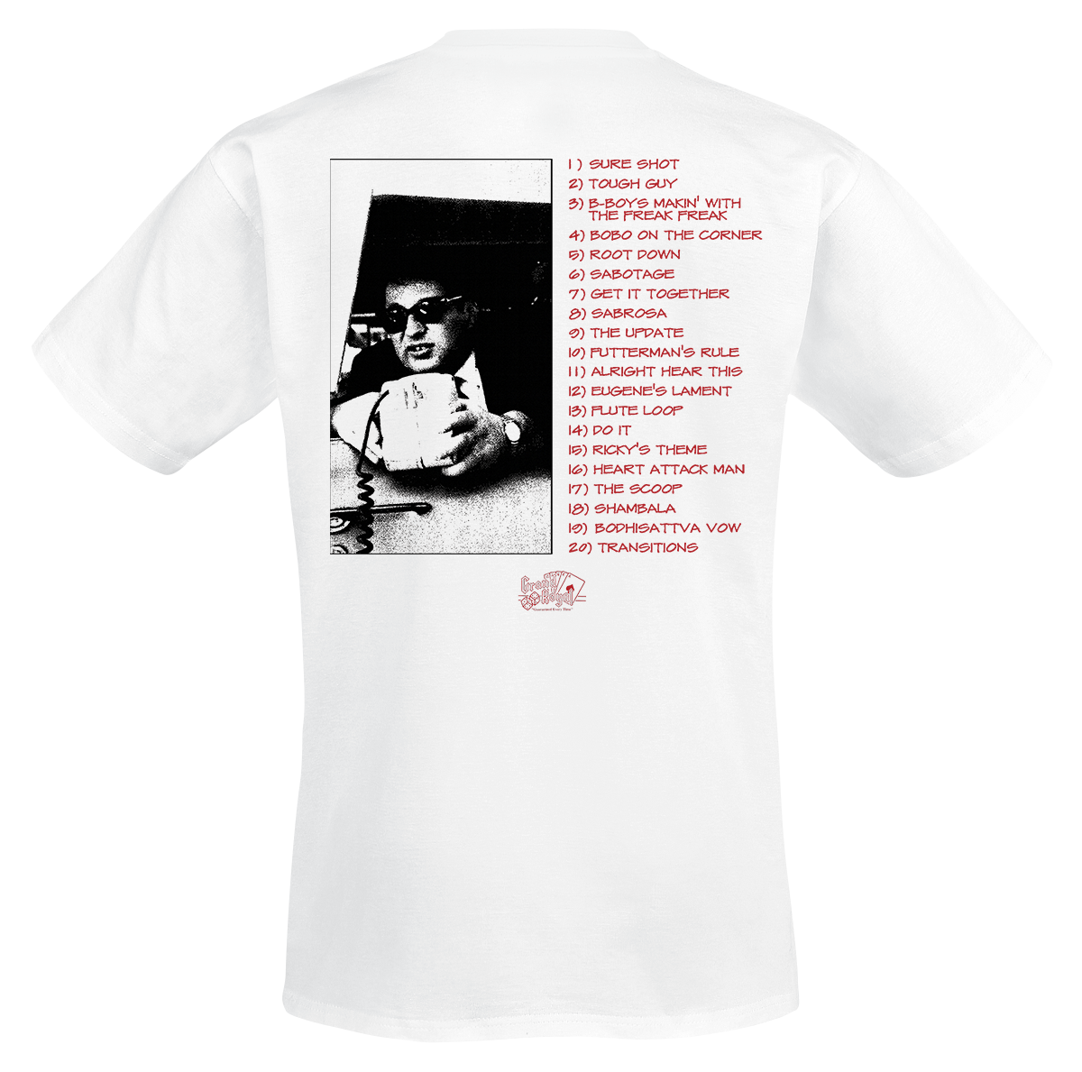 Beastie Boys T-Shirt - III Communication Tracklist - S bis 3XL - für Männer - Größe L - weiß  - Lizenziertes Merchandise!