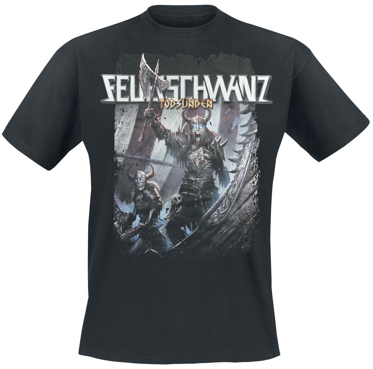 Feuerschwanz T-Shirt - Todsünden Viking - S bis L - für Männer - Größe L - schwarz  - EMP exklusives Merchandise!