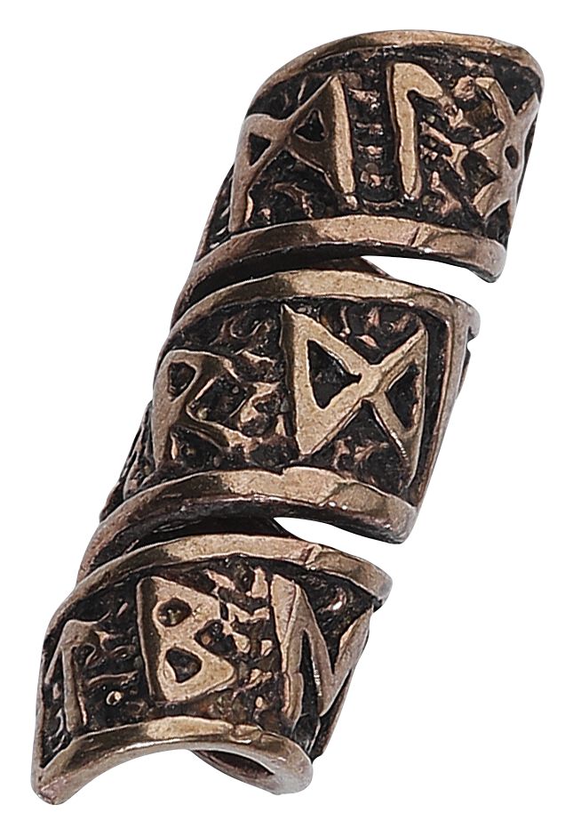 Levně etNox Prsten s runy Korálky do vlasů bronzová