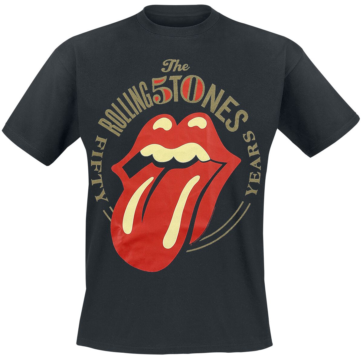 The Rolling Stones T-Shirt - 50 Years - M bis 3XL - für Männer - Größe L - schwarz  - Lizenziertes Merchandise!