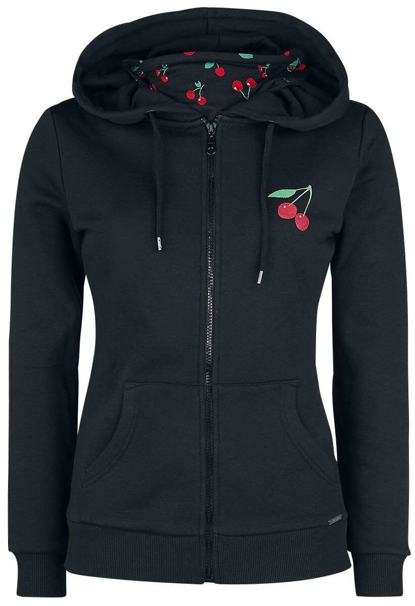 Pussy Deluxe Stay Safe Cherry Mask Hooded Zip-Jacket Hooded zip black