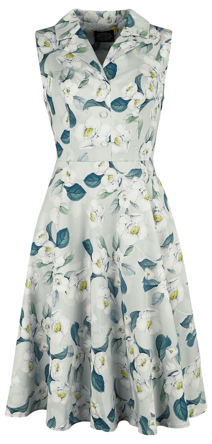 H&R London - Rockabilly Kleid knielang - Drew Floral Swing Dress - XS bis 4XL - für Damen - Größe XS - multicolor