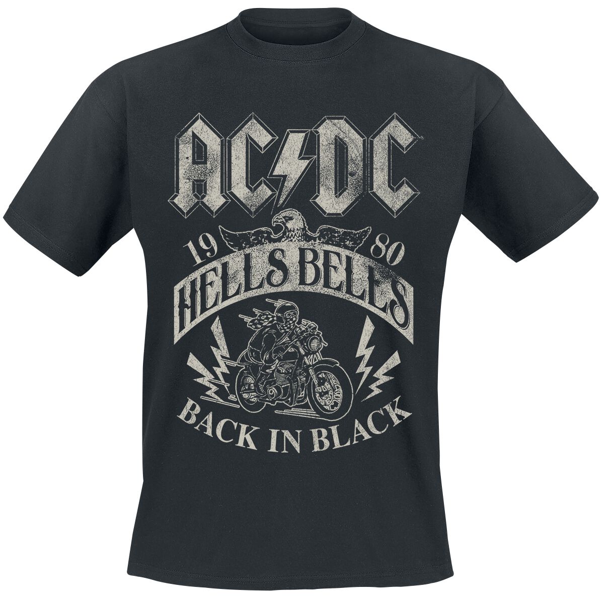 Image of T-Shirt di AC/DC - Hells Bells 1980 - S a 5XL - Uomo - nero