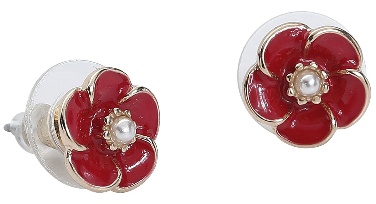 Lovett & Co. Small Rose Earrings Earring Set red