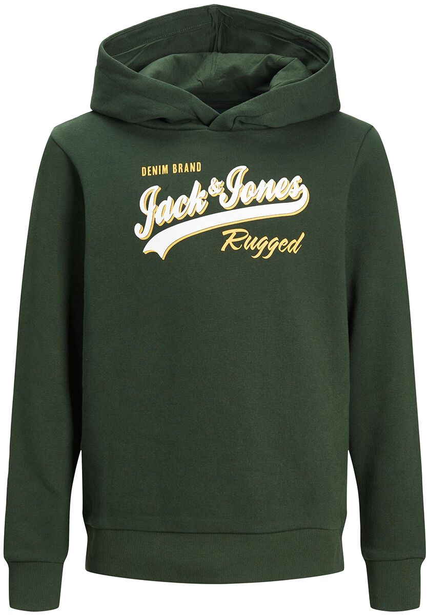 Image of Felpa con cappuccio di Jack & Jones - Logo hooded jumper - 128 a 176 - ragazzi - verde