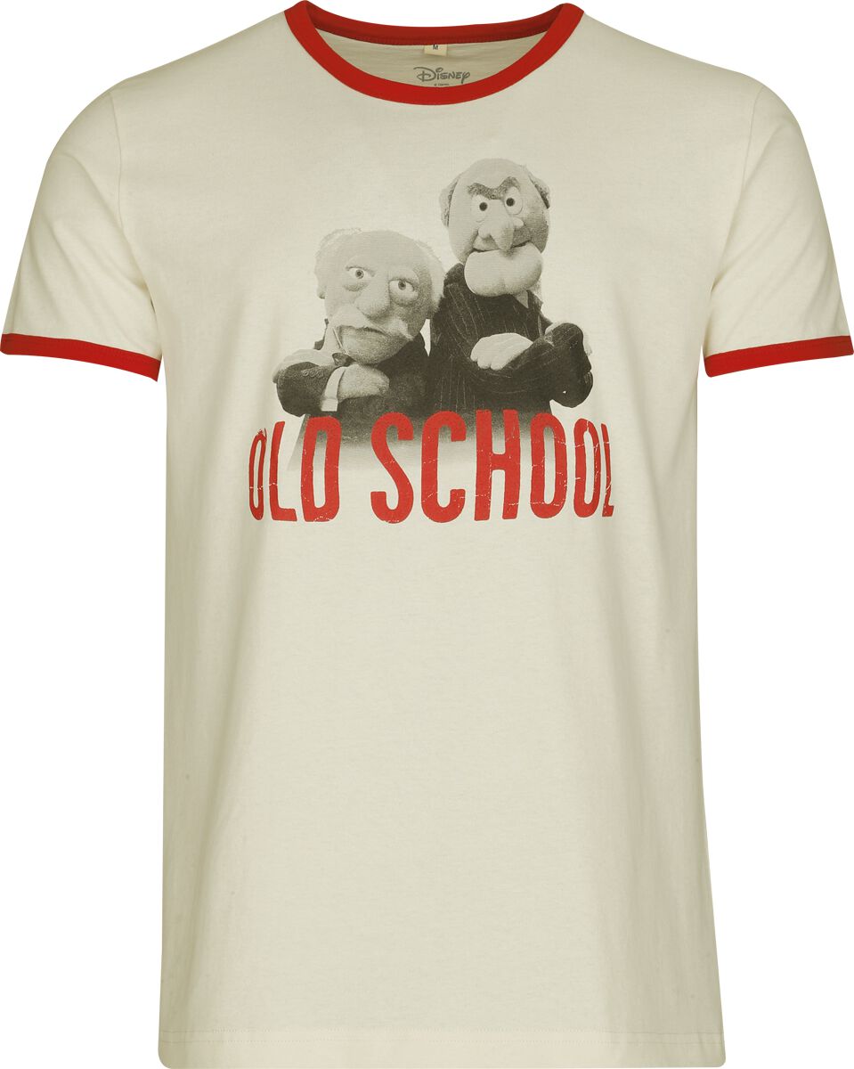 T-Shirt Manches courtes  de Le Muppet Show - Waldorf & Statler - Old School - Ringer Shirt - M à 3XL - pour Homme - blanc cassé