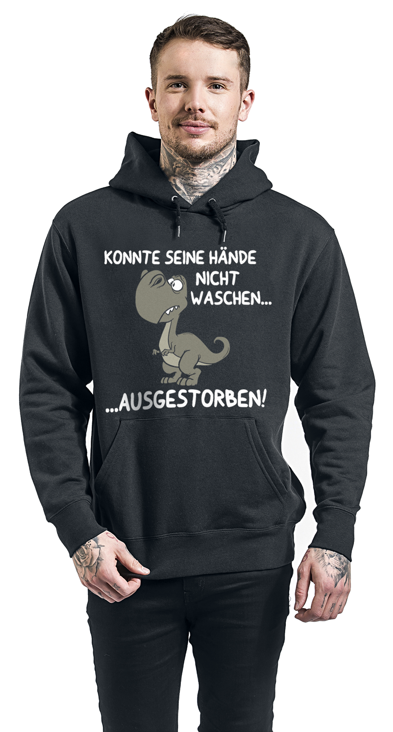 Tierisch Konnte seine Hände nicht waschen... Ausgestorben! Kapuzenpullover schwarz