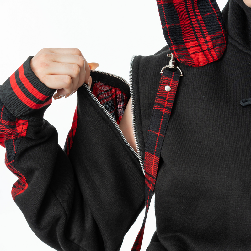 Thumbnail - Luv Bunny LB Cursed Bunny Hood Kapuzenjacke schwarz rot in 3XL