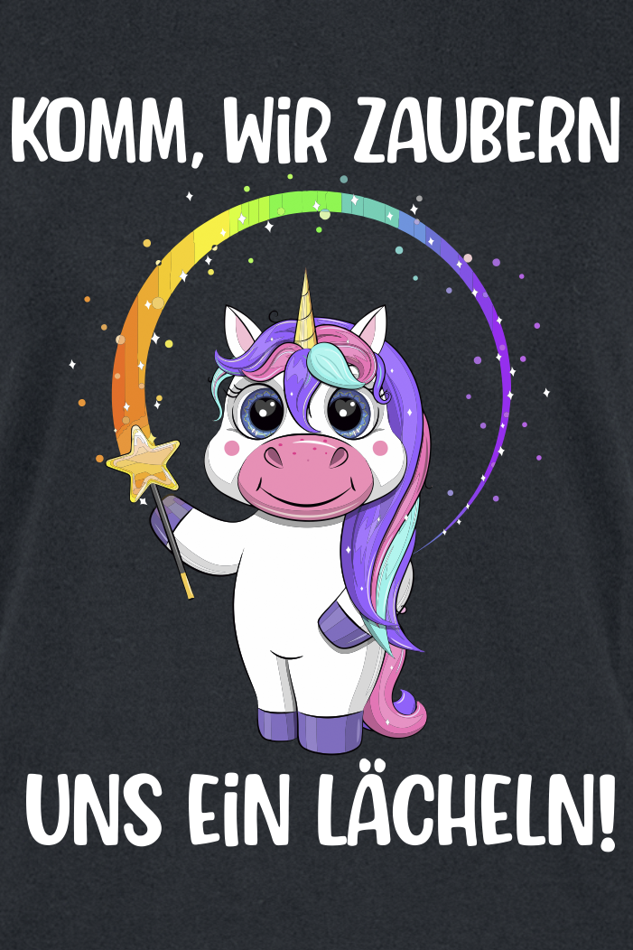 Tierisch Komm, wir zaubern uns ein lächeln! T-Shirt schwarz