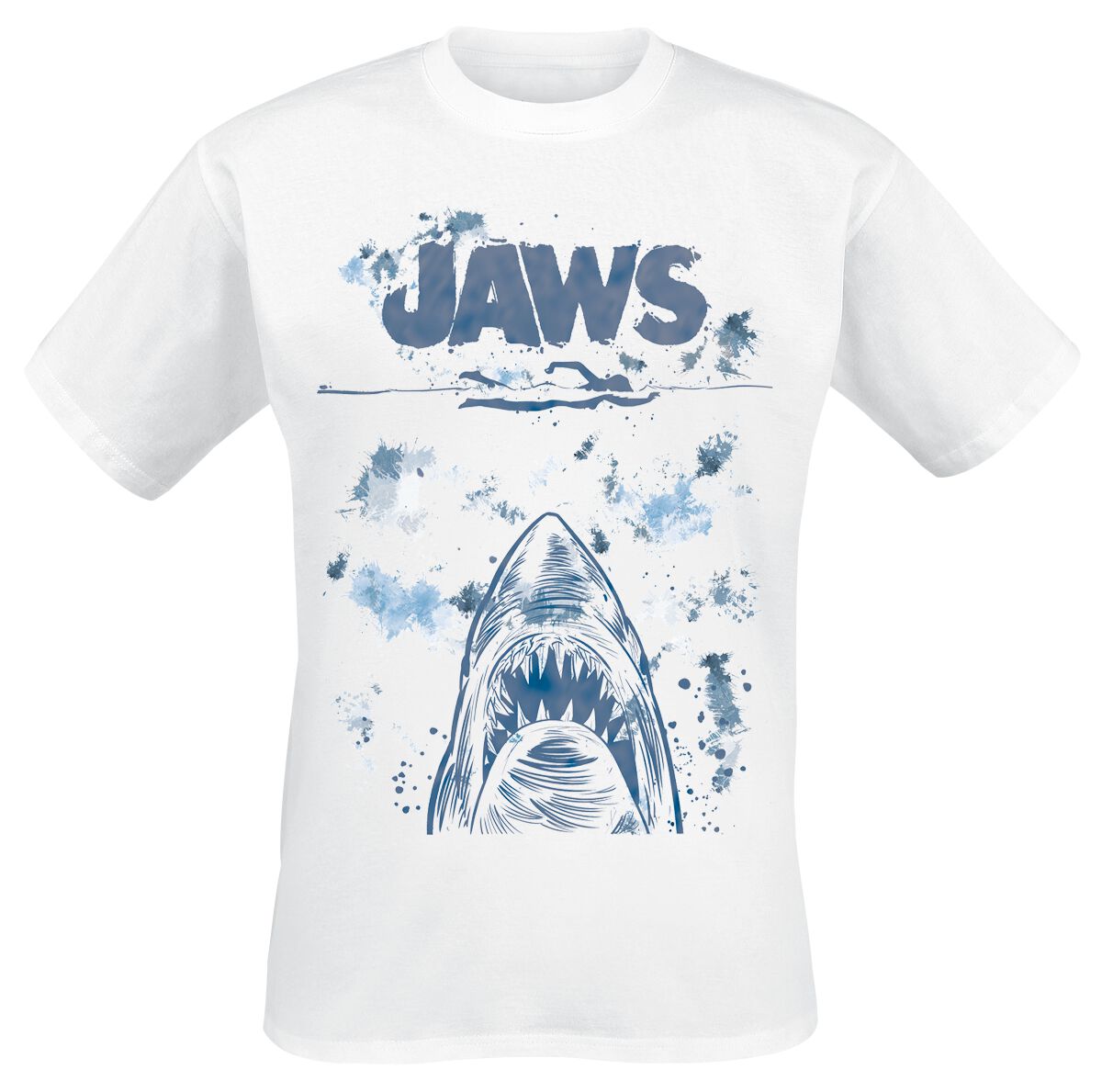 5056811551717 - Jaws - Splatter T-Shirt weiß in S