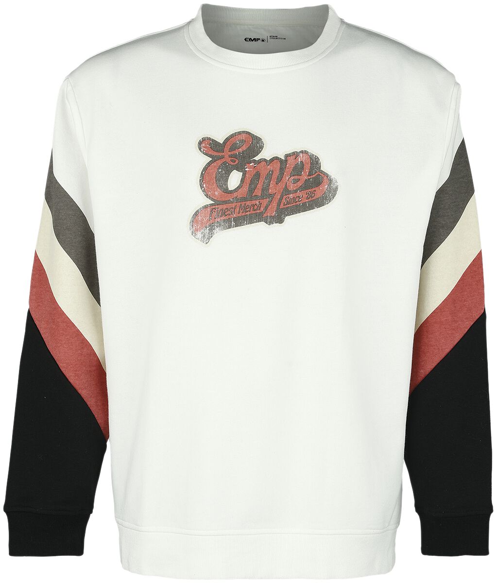 EMP Stage Collection Sweatshirt - Sweatshirt mit Oldschool EMP- Logo - S bis XL - für Männer - Größe S - altweiß