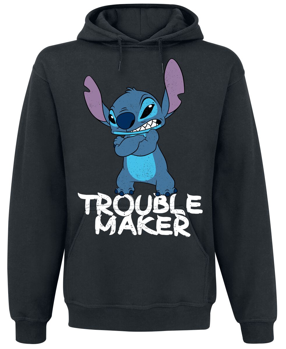 Levně Lilo & Stitch Stitch - Trouble Maker Mikina s kapucí černá
