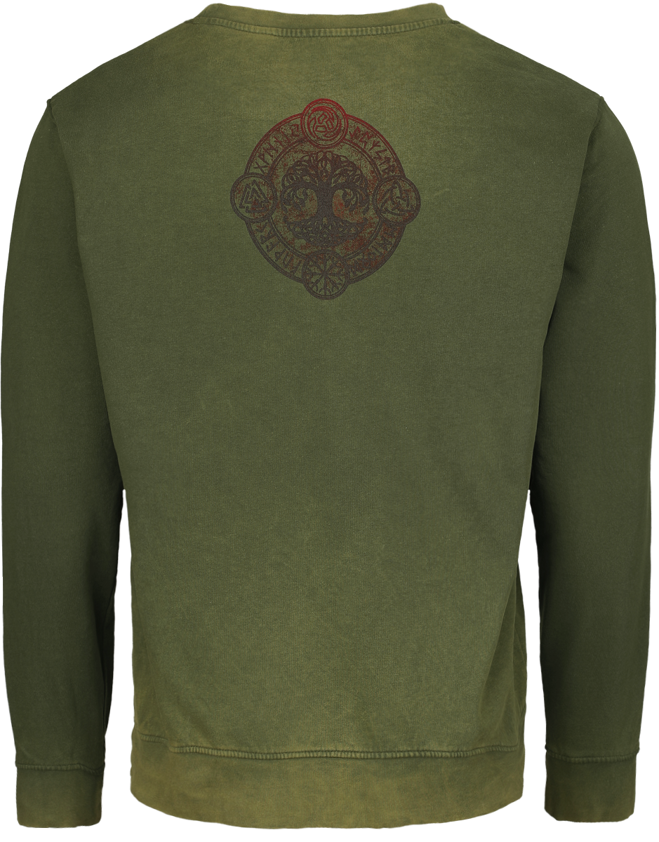 Outer Vision Sweatshirt - Life Tree Tattoo Sweatshirt - M - für Männer - Größe M - grün