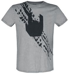 T-Shirt mit aufgenähter Rockhand