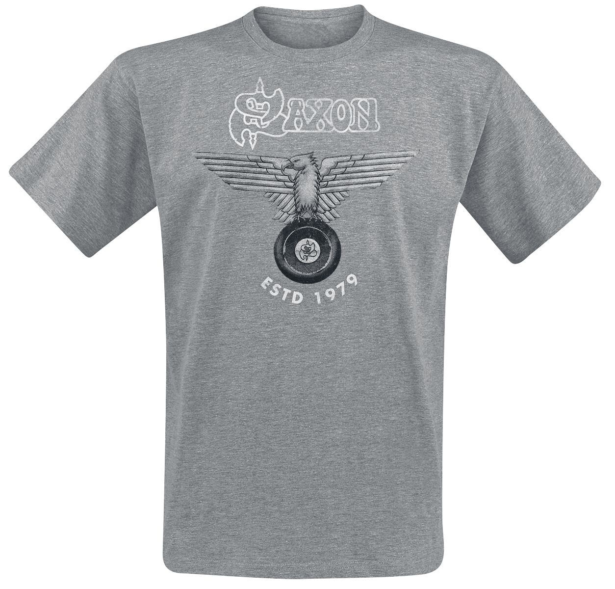 Saxon Est. 1979 T-Shirt mottled grey