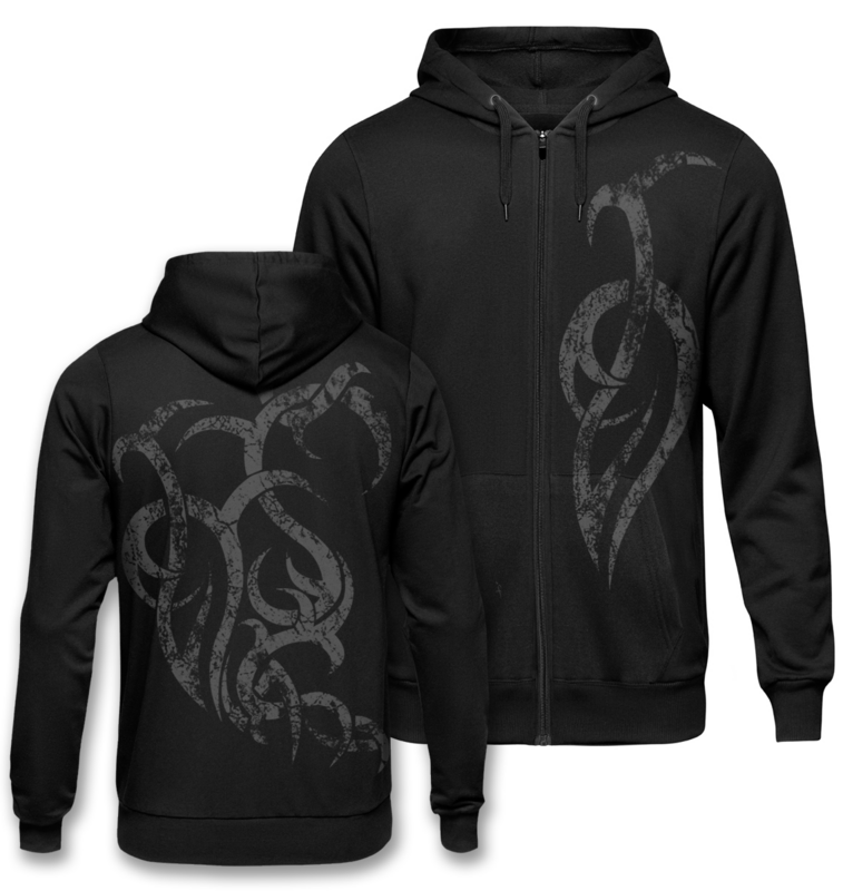 Outer Vision  Hoodie Jacket - Stone Flames - for Men - black