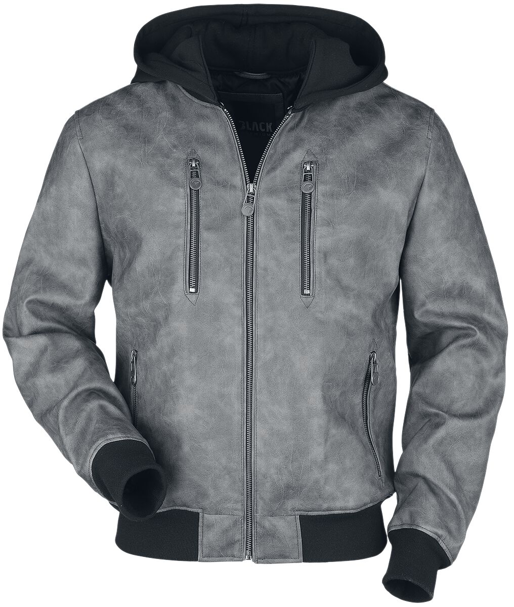 Image of Giacca di mezza stagione di Black Premium by EMP - Grey faux-leather jacket - M a XXL - Uomo - grigio/nero