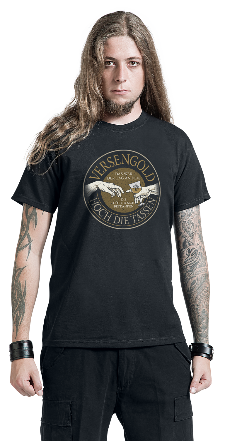 Versengold Hoch die Tasse T-Shirt schwarz