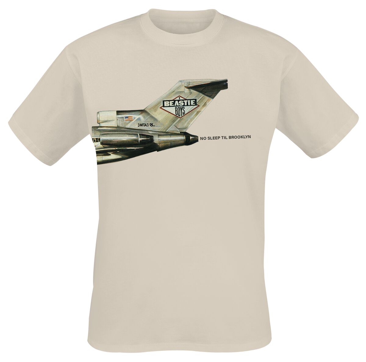 Beastie Boys T-Shirt - No Sleep Til Brooklyn Plane - S bis 3XL - für Männer - Größe XXL - sand  - Lizenziertes Merchandise!