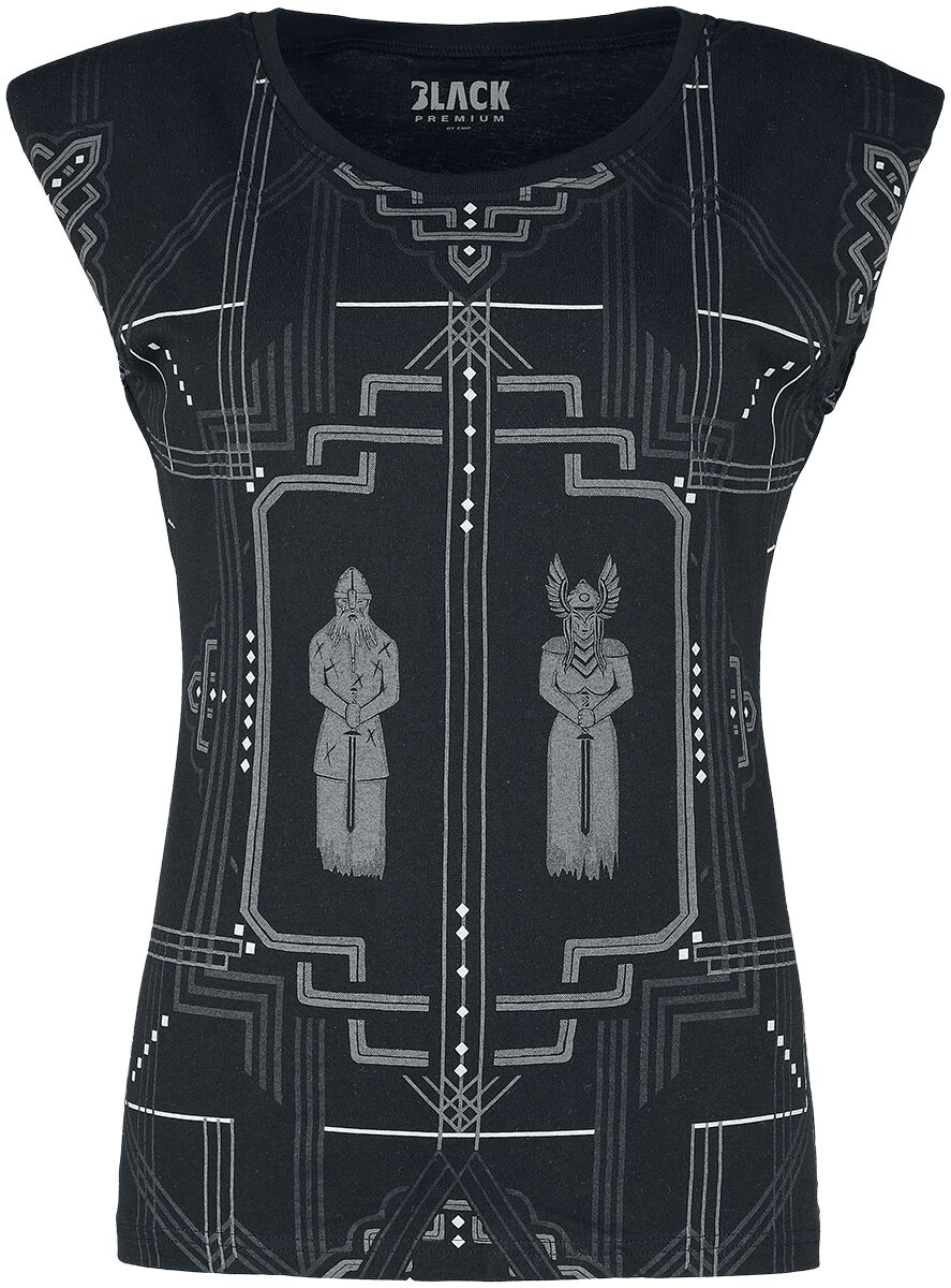 T-Shirt Manches courtes de Black Premium by EMP - T-Shirt mit Wikinger Print - S à 3XL - pour Femme 