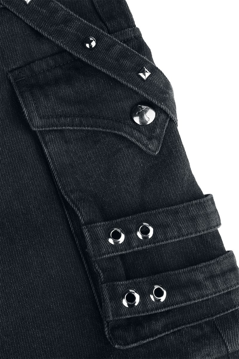 Blouson Bomber Ghoticana Denim Gris Femme Taille S - Style Rock Gothique