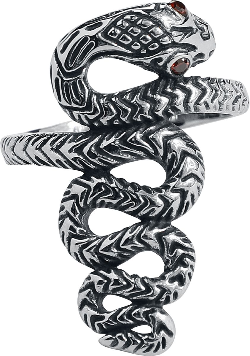 etNox Ring - Große Schlange - für Damen - silberfarben