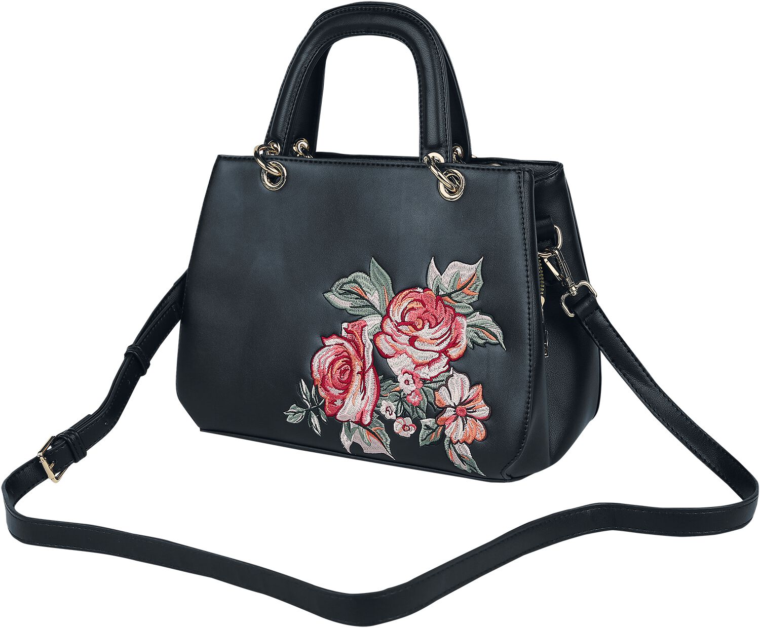 Vintage Floral Embroidered Day Bag Handtasche schwarz von Voodoo Vixen