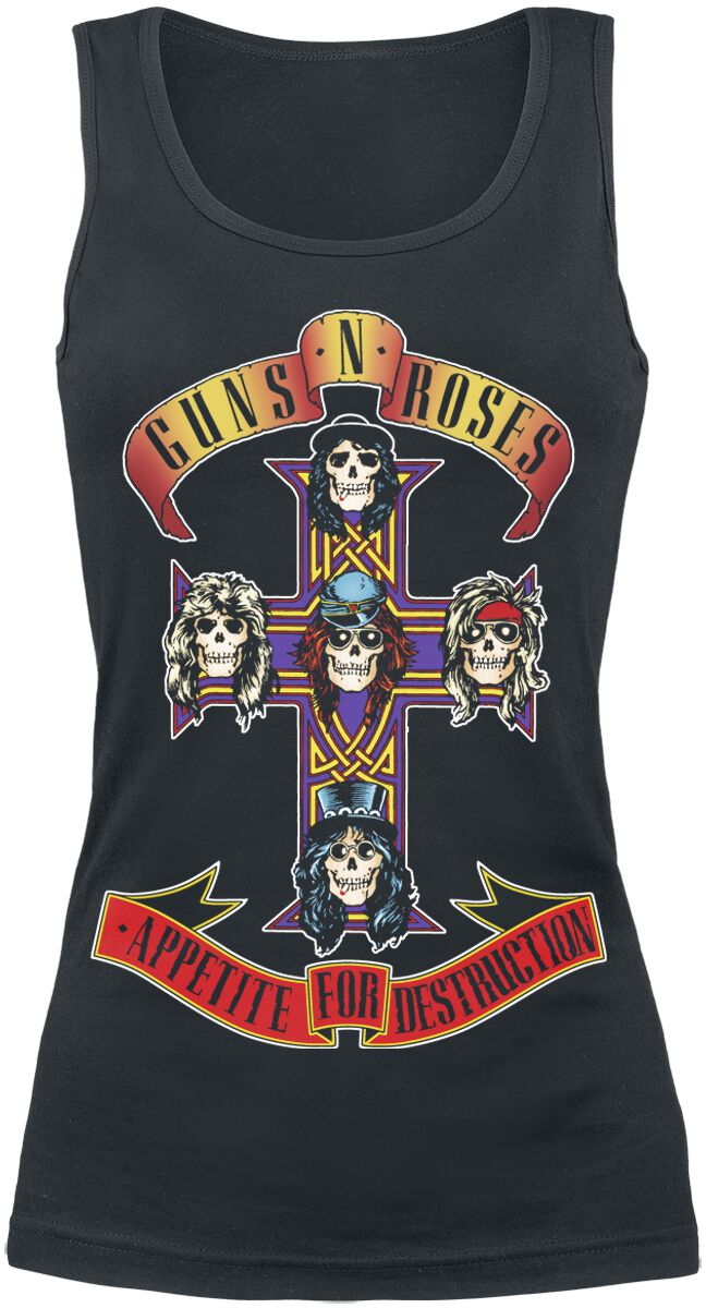 Top de Guns N' Roses - Appetite For Destruction - S à XXL - pour Femme - noir