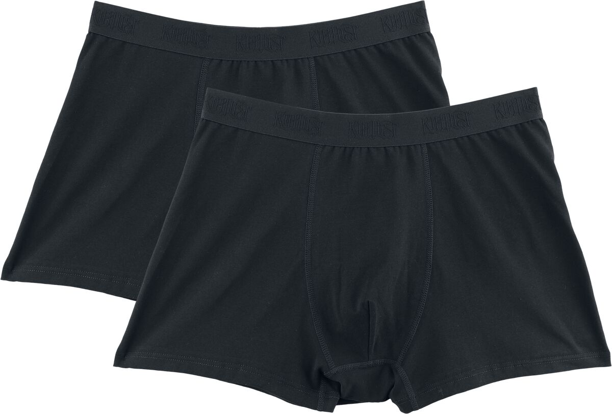 Bokserki Goth z KIHILIST by KILLSTAR - Kihilist 2 Pack Boxers - Mężczyźni - czarny
