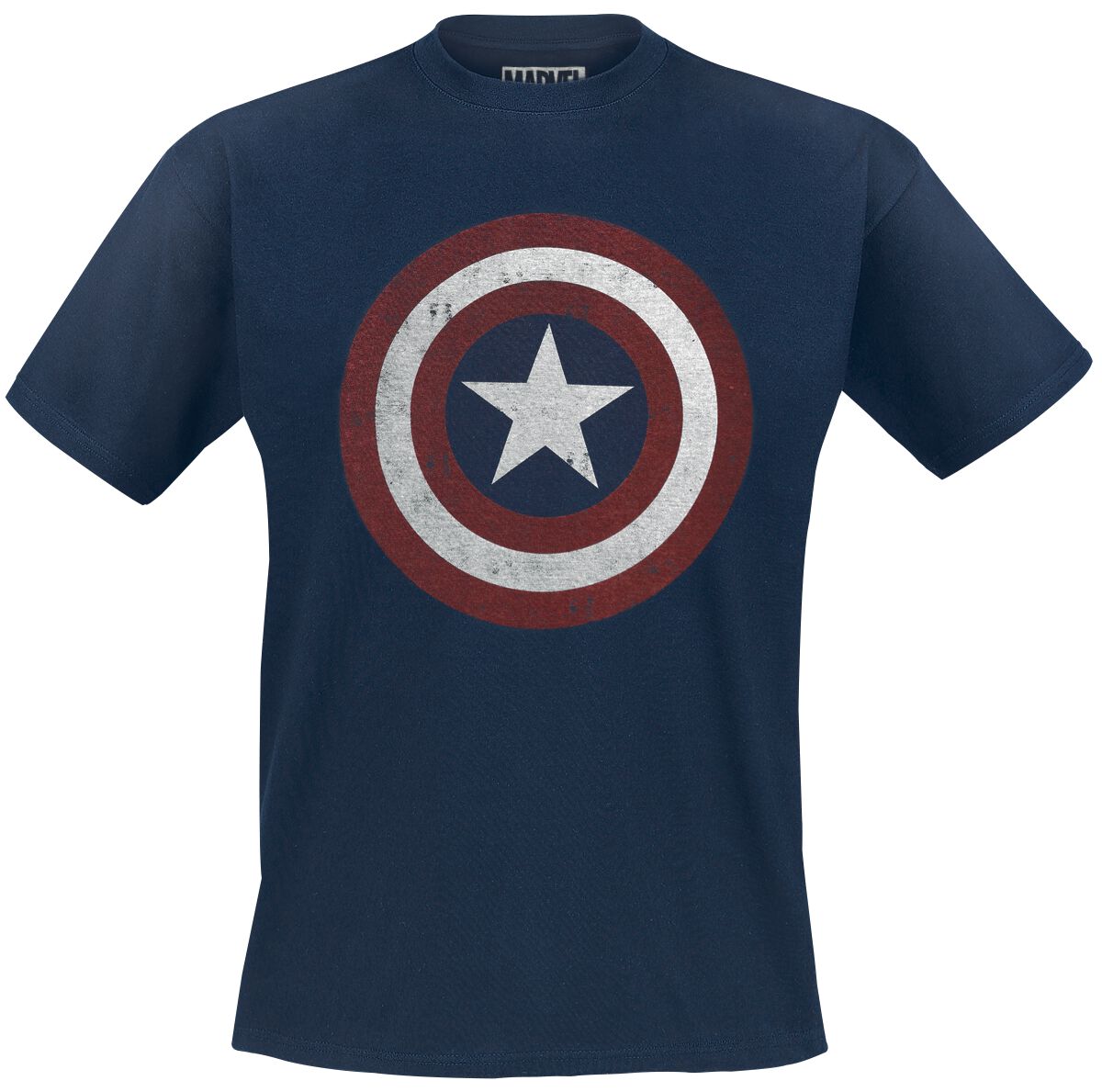 Captain America - Marvel T-Shirt - Shield Logo - L bis XXL - für Männer - Größe XL - navy  - Lizenzierter Fanartikel