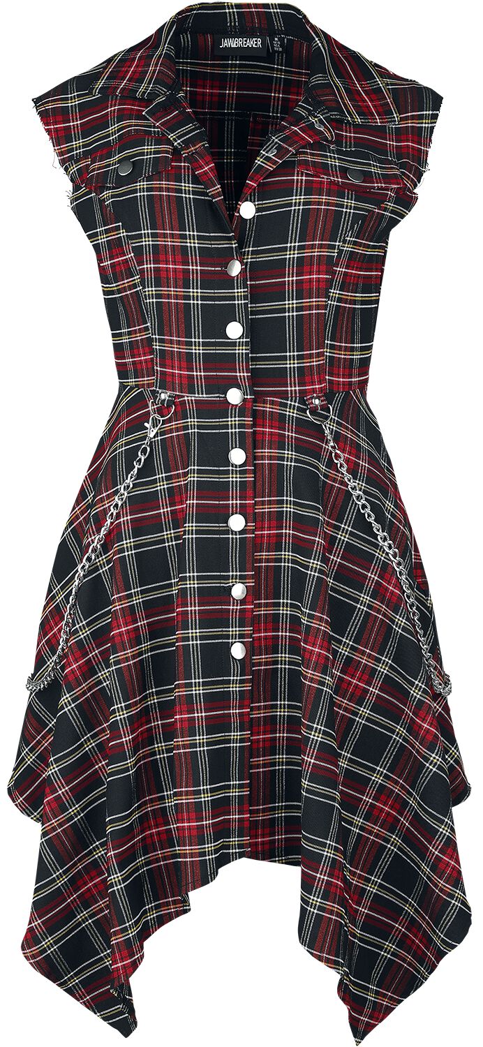 Image of Abito media lunghezza Gothic di Jawbreaker - Tartan shirt dress - XS a 4XL - Donna - multicolore