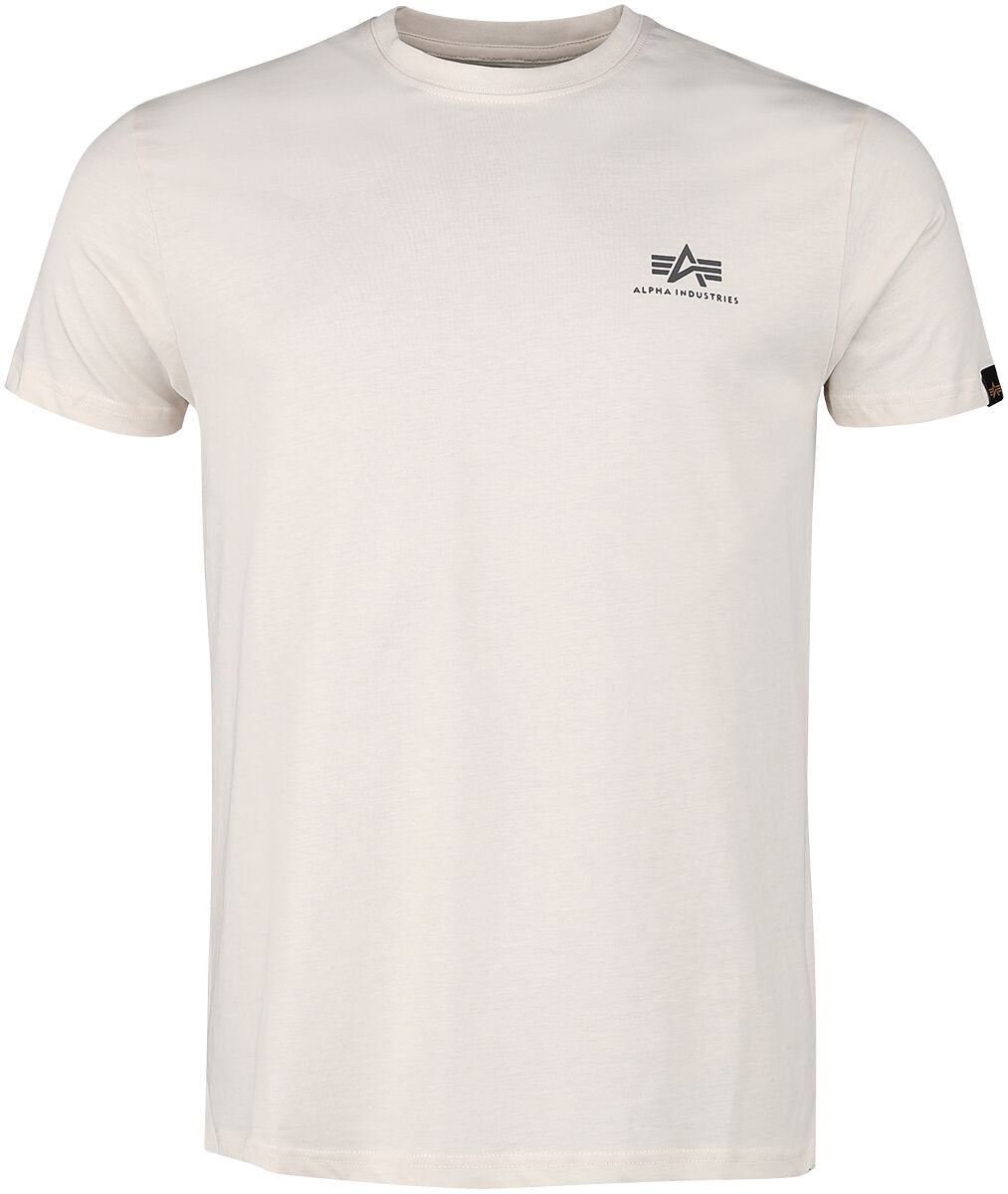 Alpha Industries T-Shirt - Backprint T - S bis XXL - für Männer - Größe XL - creme