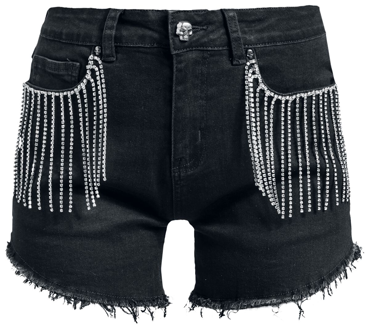 Image of Shorts di Rock Rebel by EMP - Black shorts with rhinestone appliqué - 27 a 31 - Donna - nero