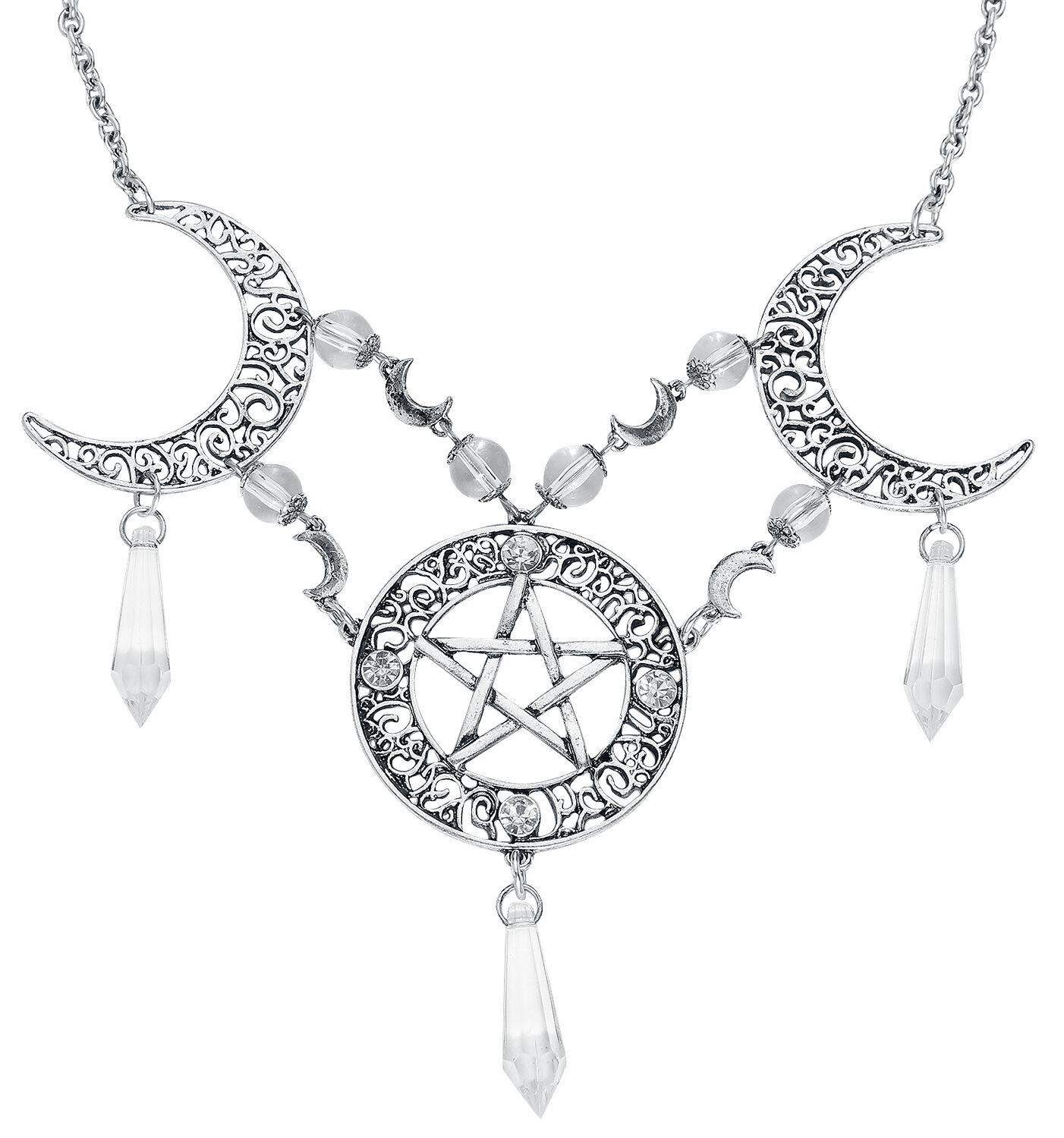 Image of Collana Gothic di Gothicana by EMP - Filigree Pentagram - Donna - colore argento