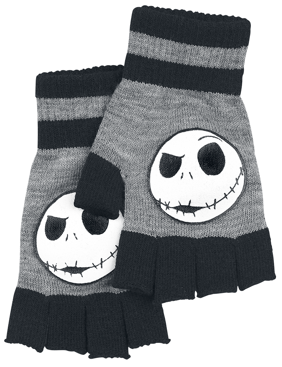 The Nightmare Before Christmas Disney Fingerless gloves - Jack Face - mixed grey-black