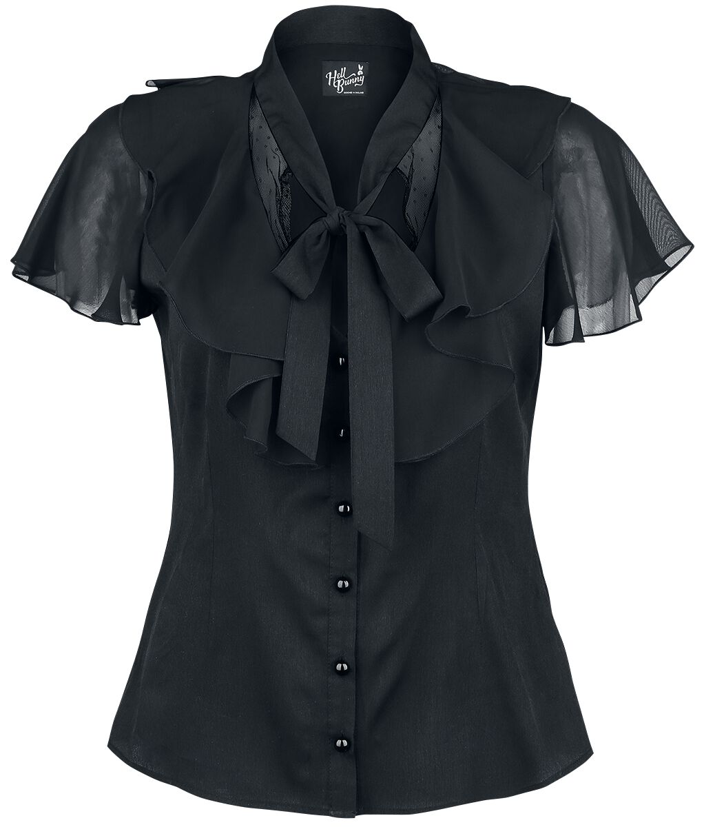 Hell Bunny Evanora Blouse Bluse schwarz in L