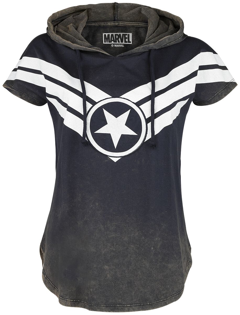 T-Shirt Manches courtes de Captain America - Star - S à XXL - pour Femme - bleu