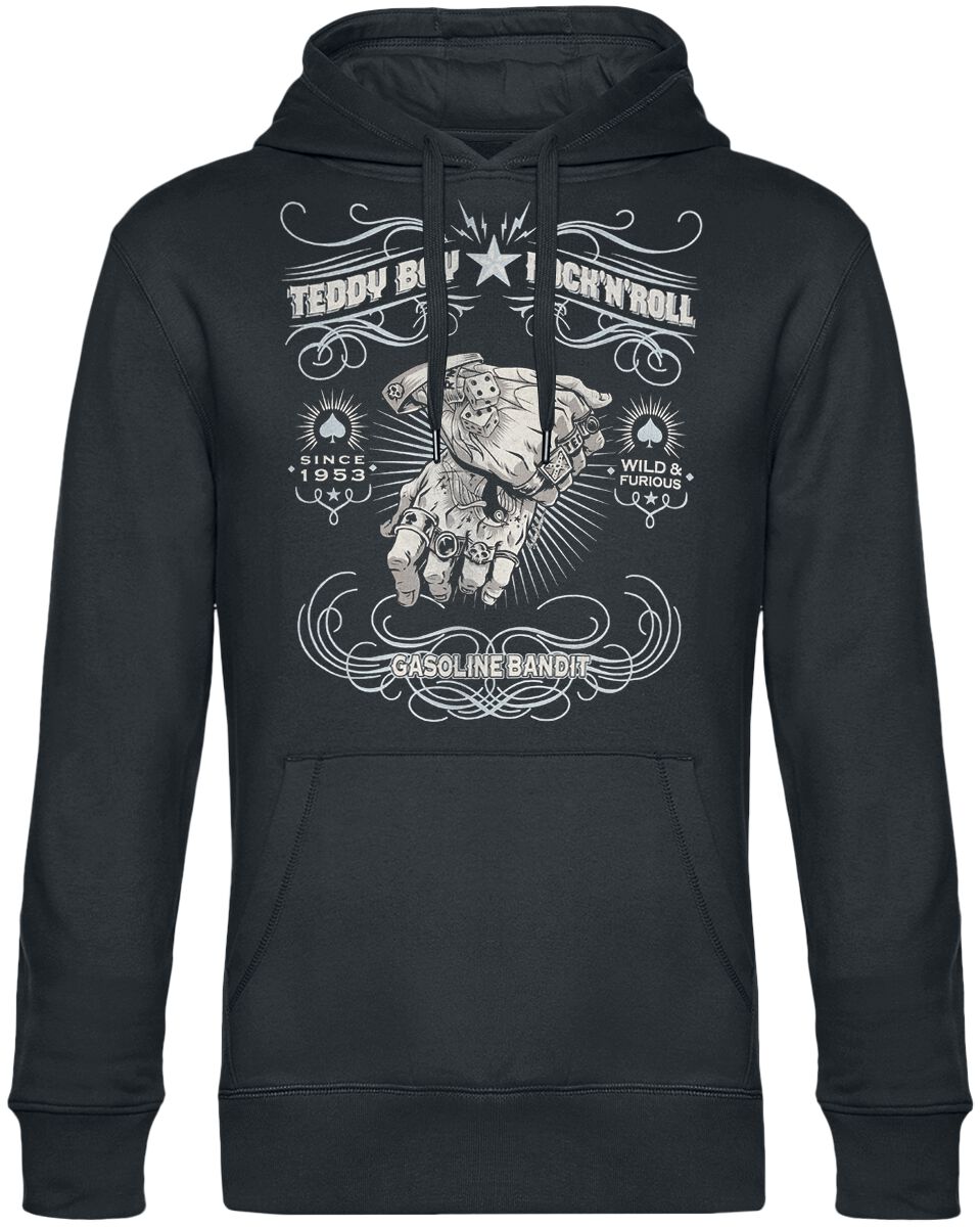 Gasoline Bandit – Rockabilly Kapuzenpullover – Teddy Boy – XL bis 3XL – für Männer – Größe XL – schwarz