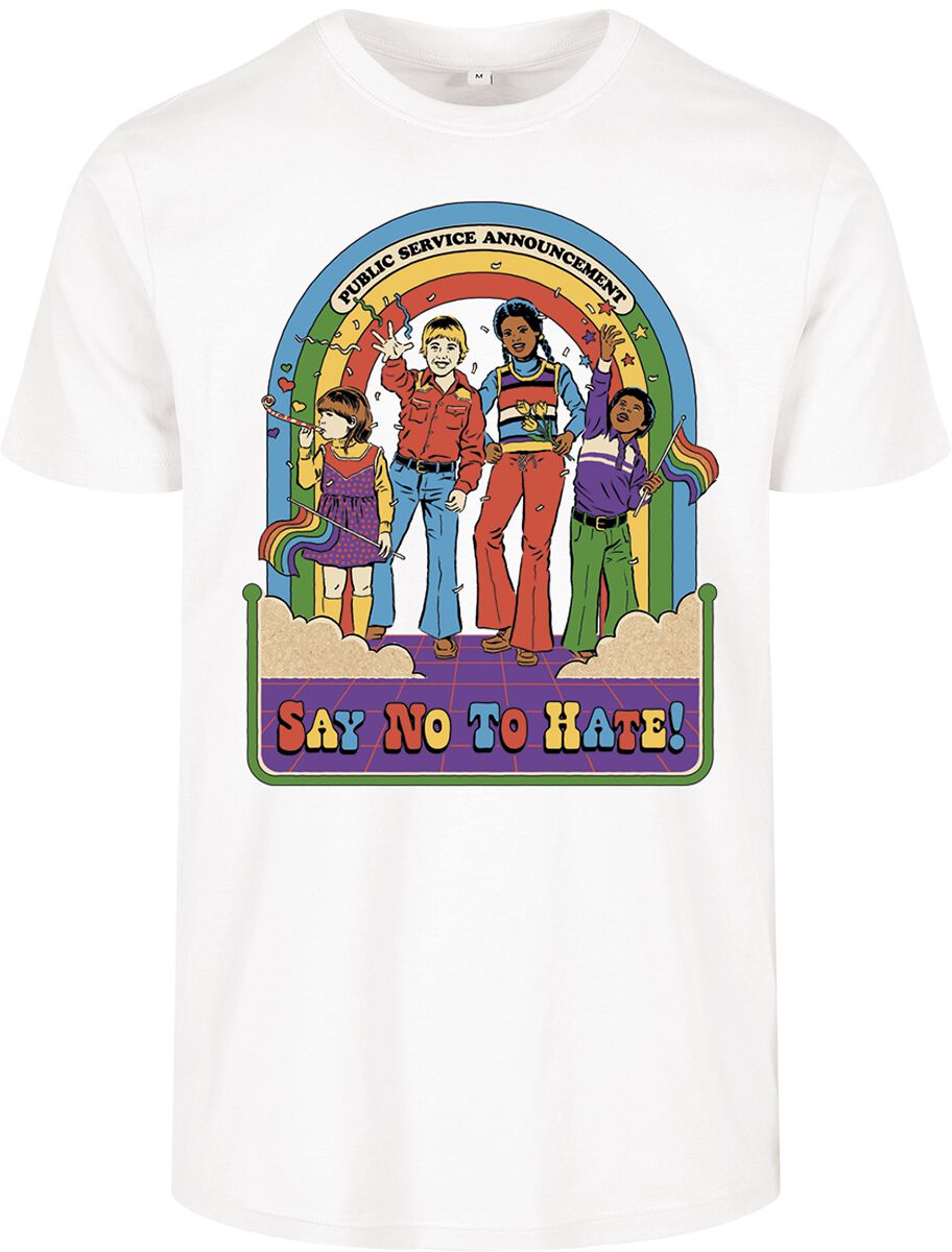 Image of T-Shirt Magliette Divertenti di Steven Rhodes - Say No to Hate - XL a 3XL - Uomo - bianco
