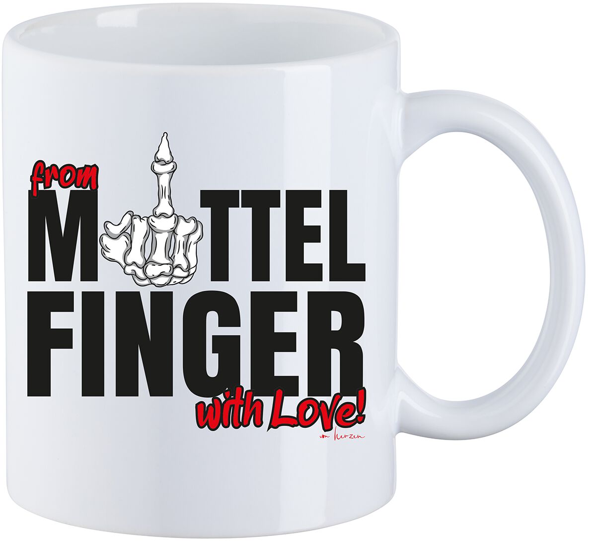 Sprüche From Mittelfinger with Love Tasse weiß Sprüche From Mittelfinger with Love Tasse weiß