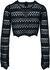 Ladies Cropped Crochet Knit Sweater