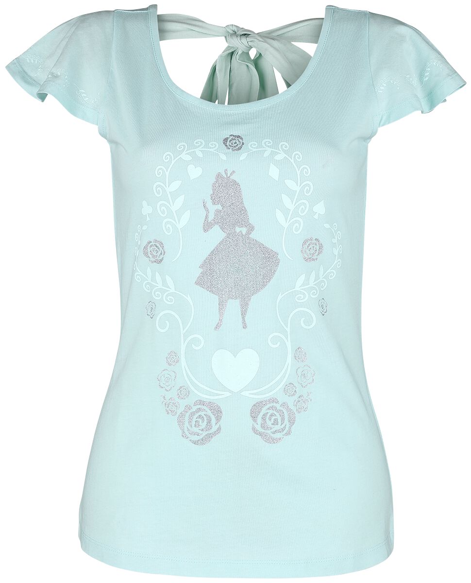 Alice in Wonderland Alice and Flowers T-Shirt light blue