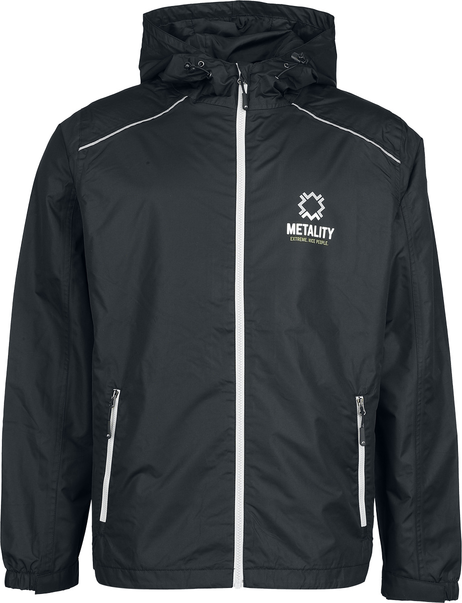 Luvjacka  av Metality - Herren Rain Jacket - Herr - svart/silver
