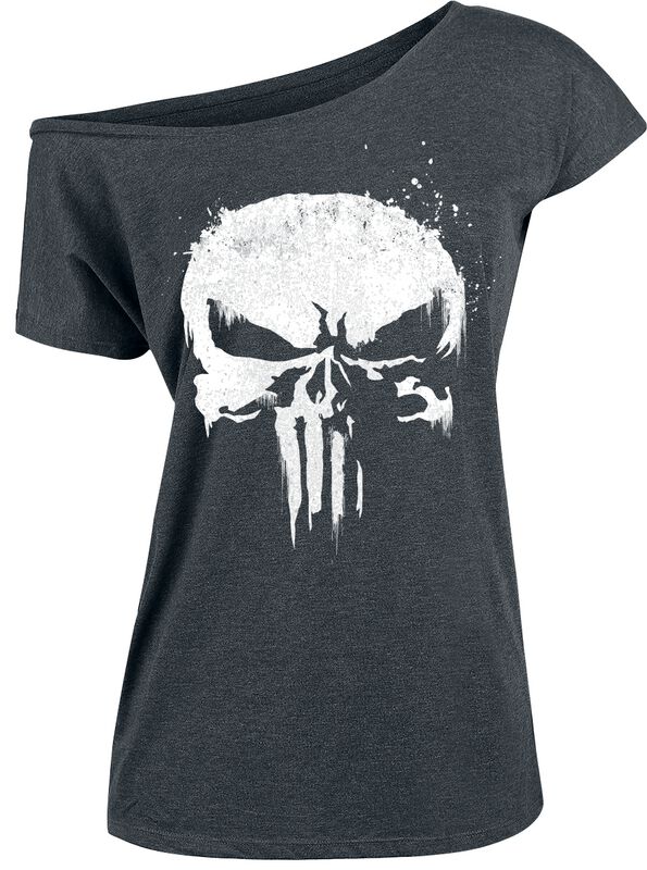 T-Shirt Manches courtes  de The Punisher - Crâne - S à 5XL - pour Femme - gris chiné