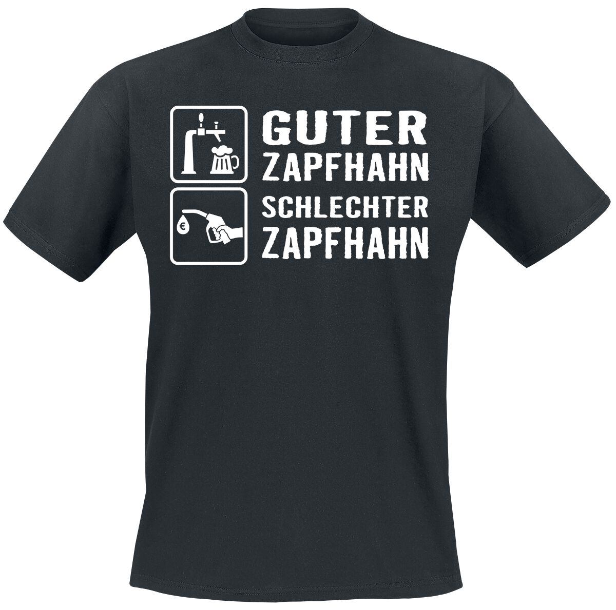 Sprüche Guter Zapfhahn - Schlechter Zapfhahn T-Shirt schwarz POD - Gildan Softstyle - 5538