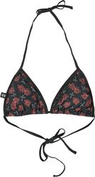 Bikini Top With Cross And Roses Alloverprint, Rock Rebel by EMP, Bikini-Oberteil