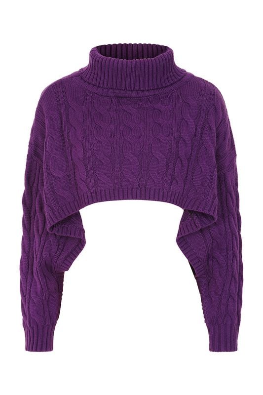 Banned Alternative - Gothic Strickpullover - Knitcore Chaos JUMPER - S bis XXL - für Damen - Größe S - lila