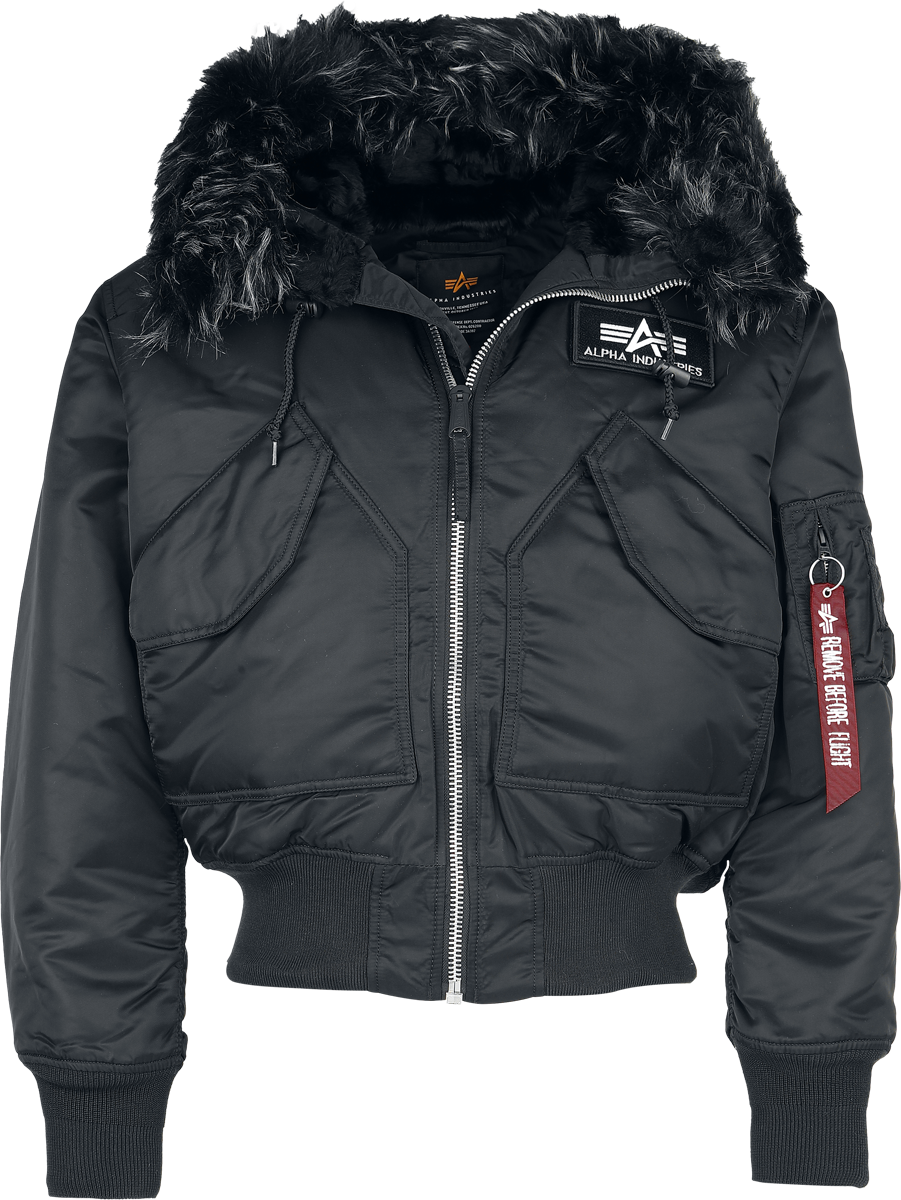 Alpha Industries  Bomber Jacket - 45P Hooded Custom - for Men - black